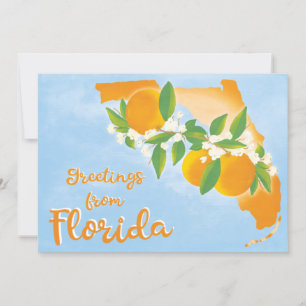 Greetings of Florida Floral Oranje New Address Aankondiging