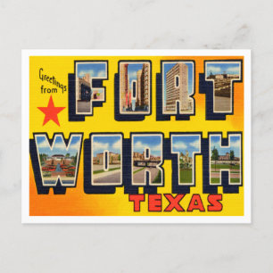 Greetings of Fort Worth, Texas Vintage Travel Briefkaart