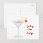Greetings of Georgia Cocktail Holiday Kaart (Voorkant / Achterkant)