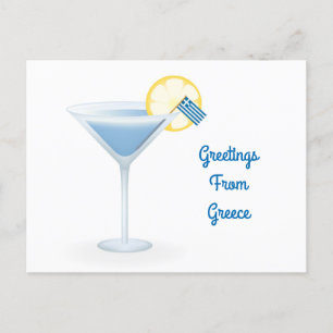 Greetings of Greece Cocktail Holiday Kaart