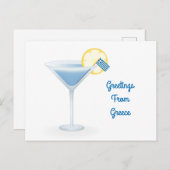 Greetings of Greece Cocktail Holiday Kaart (Voorkant / Achterkant)