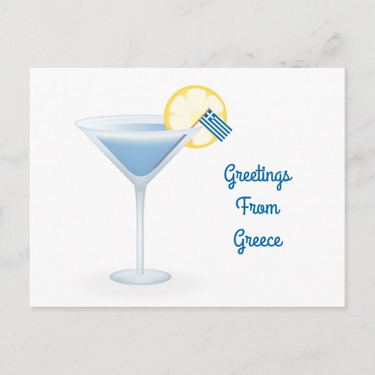 Greetings of Greece Cocktail Holiday Kaart (Voorkant)