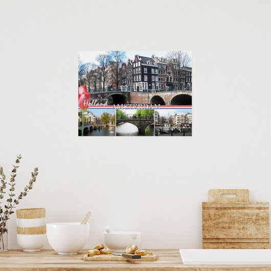 Greetings of Holland - Amsterdam Poster Print (Keuken)