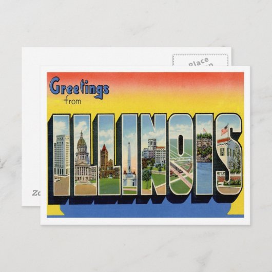Greetings of Illinois Briefkaart (Voorkant / Achterkant)