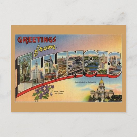 Greetings of Illinois Briefkaart (Voorkant)