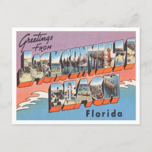 Greetings of Jacksonville Beach, Florida Travel Briefkaart