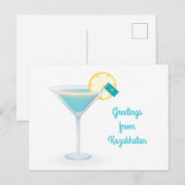 Greetings of Kazachstan Cocktail Holiday Kaart (Voorkant / Achterkant)