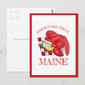 Greetings of Maine Lobster Shack Seafood Dinner Briefkaart (Voorkant / Achterkant)