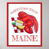 Greetings of Maine Lobster Shack Seafood Dinner Poster (Voorkant)