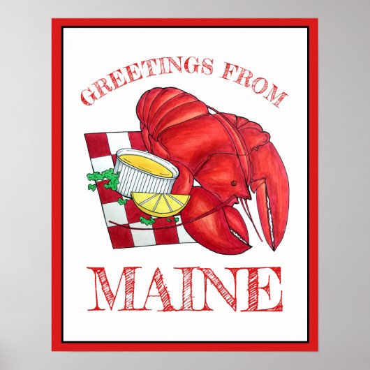 Greetings of Maine Lobster Shack Seafood Dinner Poster (Voorkant)