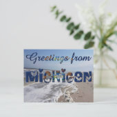 Greetings of Michigan State Flag Hearts USA Briefkaart (Staand voorkant)