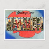 Greetings of Mississippi Vintage Travel Briefkaart (Voorkant)