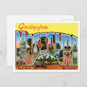 Greetings of Missouri Vintage Travel Briefkaart (Voorkant / Achterkant)