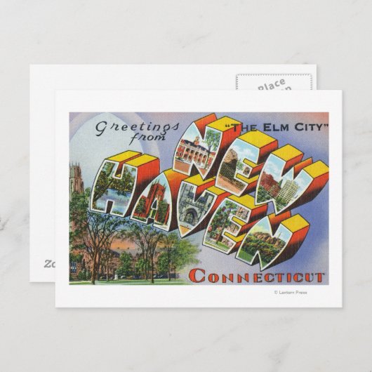 Greetings of New Haven, CT Briefkaart (Voorkant / Achterkant)