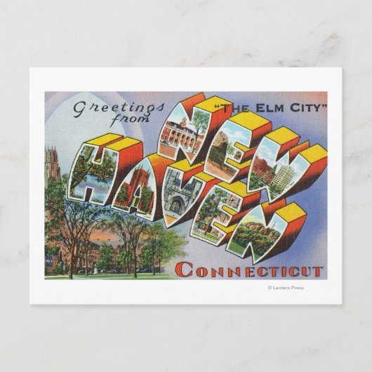 Greetings of New Haven, CT Briefkaart (Voorkant)
