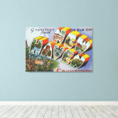 Greetings of New Haven, CT Canvas Afdruk (Insitu (Houten vloer))