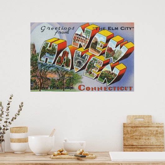 Greetings of New Haven, CT Poster (Keuken)