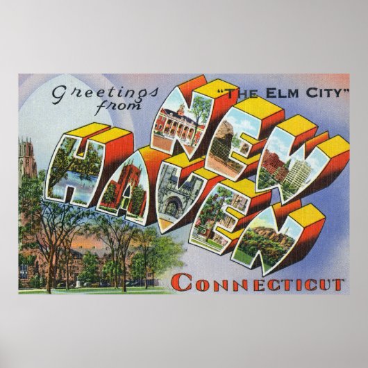 Greetings of New Haven, CT Poster (Voorkant)