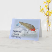 Greetings of New Jersey Vist Lure Kaart (Gele Bloem)