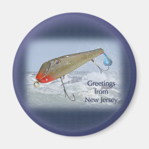 Greetings of New Jersey Vist Lure Magneet