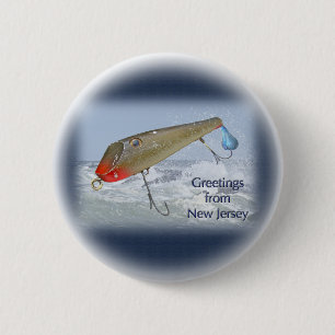 Greetings of New Jersey Vist Lure Ronde Button 5,7 Cm
