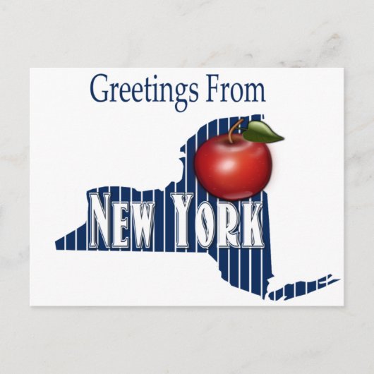Greetings of New York Pinstripes and big Apple Uitnodiging Briefkaart (Voorkant)