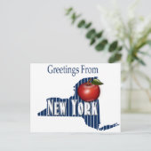 Greetings of New York Pinstripes and big Apple Uitnodiging Briefkaart (Staand voorkant)