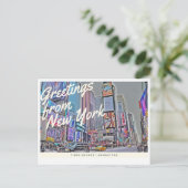 Greetings of New York Times Square briefkaart (Staand voorkant)