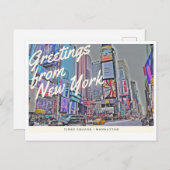 Greetings of New York Times Square briefkaart (Voorkant / Achterkant)