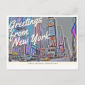 Greetings of New York Times Square briefkaart (Voorkant)
