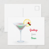 Greetings of Oman Cocktail Holiday Briefkaart (Voorkant / Achterkant)