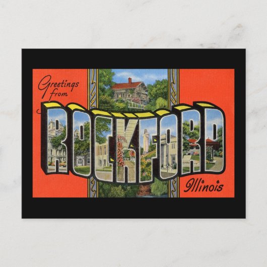 Greetings of Rockford Illinois Briefkaart (Voorkant)