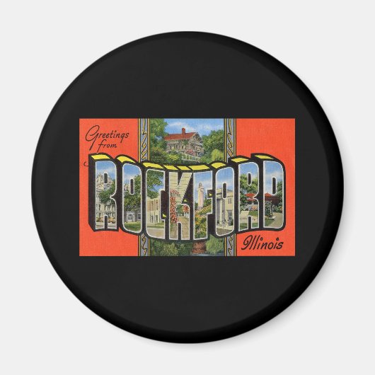 Greetings of Rockford Illinois Magneet (Voorkant)