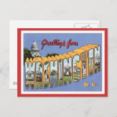 Greetings of Washington D.C. USA Briefkaart (Voorkant / Achterkant)