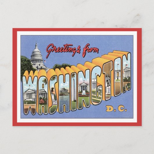 Greetings of Washington D.C. USA Briefkaart (Voorkant)