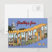Greetings of Washington D.C. USA Briefkaart (Voorkant / Achterkant)