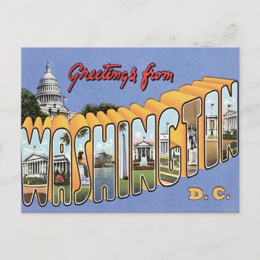 Greetings of Washington D.C. USA Briefkaart (Voorkant)
