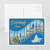 Greetings of Washington D.C. Vintage Travel Briefkaart (Voorkant / Achterkant)