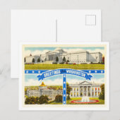 Greetings of Washington D.C. Vintage Travel Briefkaart (Voorkant / Achterkant)