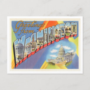 Greetings of Washington D.C. Vintage Travel Briefkaart