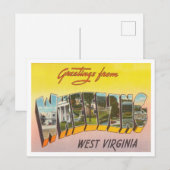 Greetings of Wheeling, West Virginia Travel Briefkaart (Voorkant / Achterkant)