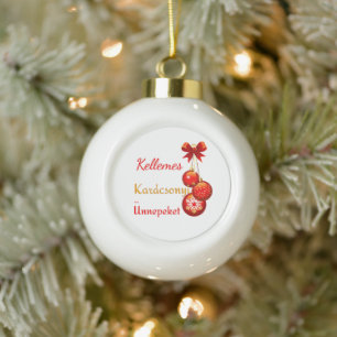 Greetings over Hongaarse feestdagen Keramische Bal Ornament