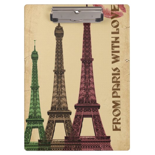Greetings Paris Frankrijk Klembord (Voorkant)