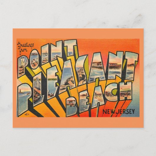 Greetings, Pt. Pleasant Beach, New Jersey  Briefkaart (Voorkant)