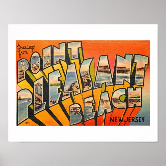 Greetings, Pt. Pleasant Beach, New Jersey  Poster (Voorkant)