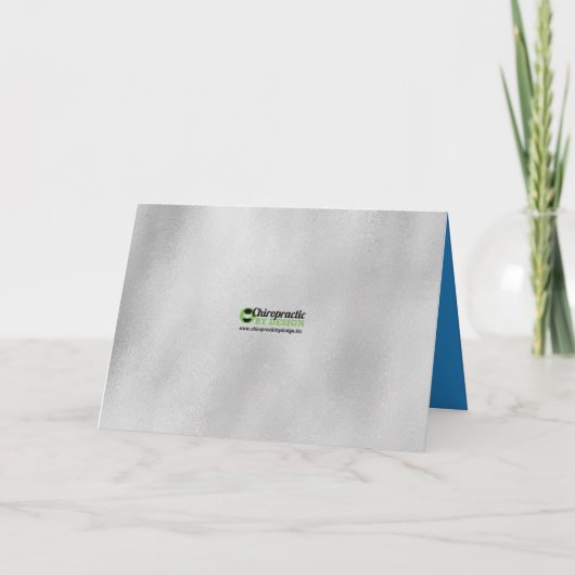 Greetings Silver Blue Chiropractic uit de moderne  Feestdagen Kaart (Achterkant)