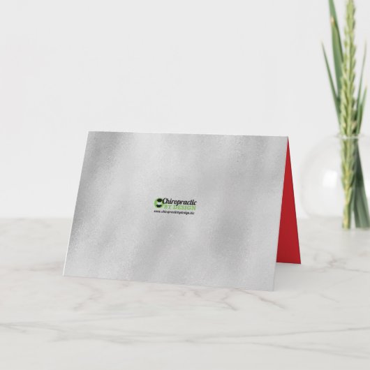 Greetings Silver Red Chiropractic uit de moderne t Feestdagen Kaart (Achterkant)