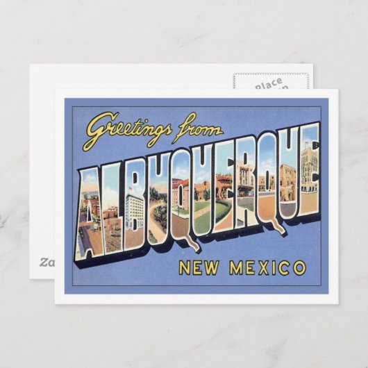 Greetings uit Albuquerque in New Mexico Briefkaart (Voorkant / Achterkant)