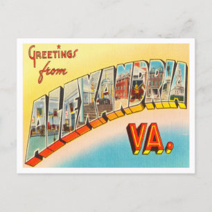 Greetings uit Alexandrië, Virginia Vintage Travel Briefkaart