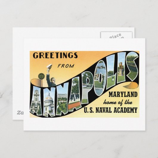 Greetings uit Annapolis, MD, Home of Naval Academ Briefkaart (Voorkant / Achterkant)